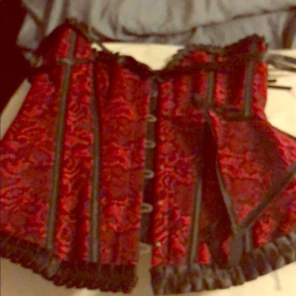 Red & Black Corset w/ thong